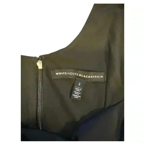 White House Black Market Black Ruffle Midi Dress Size 2 - Picture 12 of 13